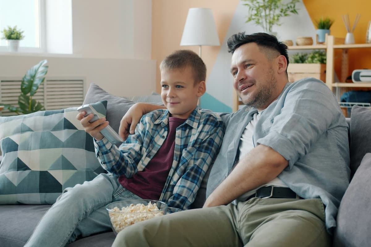 A parent and child in a calm, reassuring environment
